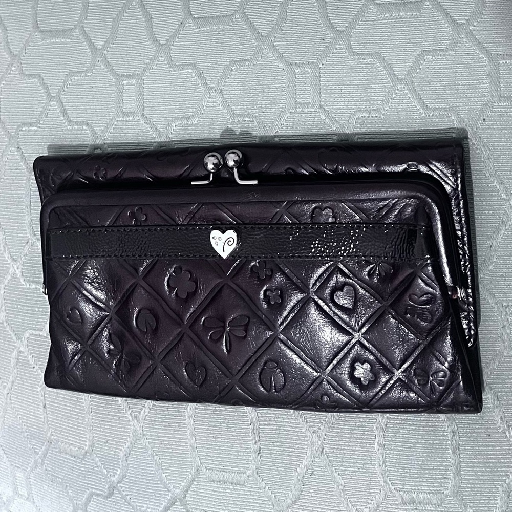 Brighton Butterfly’s and Dragon Flies Brown Leather Clutch Wallet